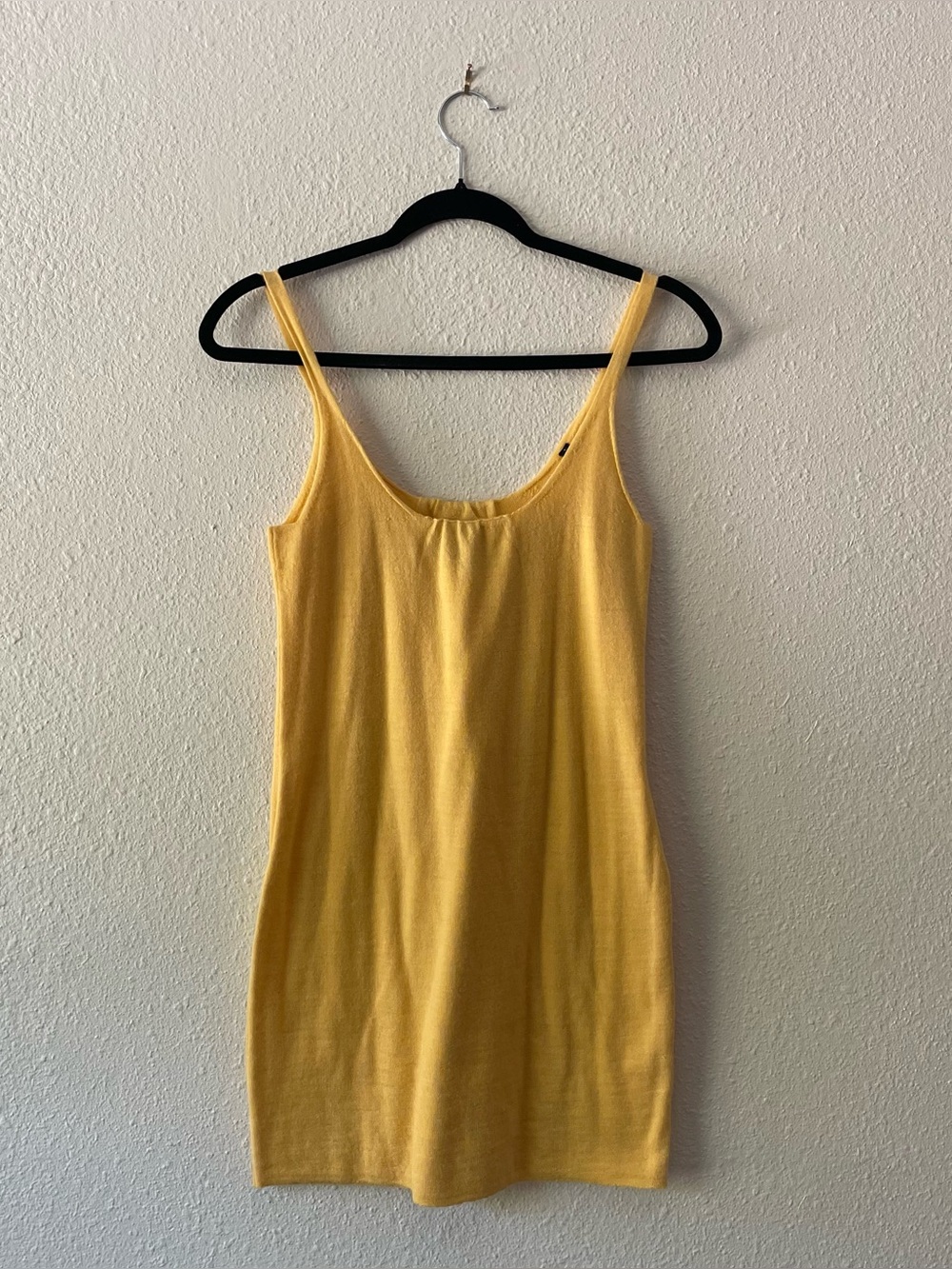 Rhys Dwfen Los Angeles Y2K Yellow Baby Alpaca Knit Slip Sweater Dress